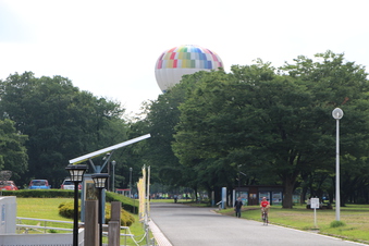 航空公園で気球体験